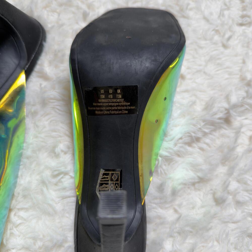 DKNY Iridescent Holographic Heeled Mulees - Picture 6 of 7